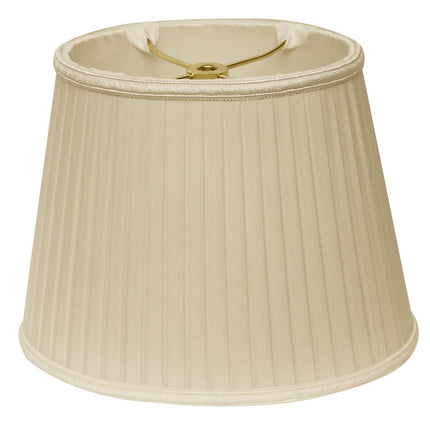 Ivory Shantung Silk Pleated Oval Lamp Shade HomeRoots