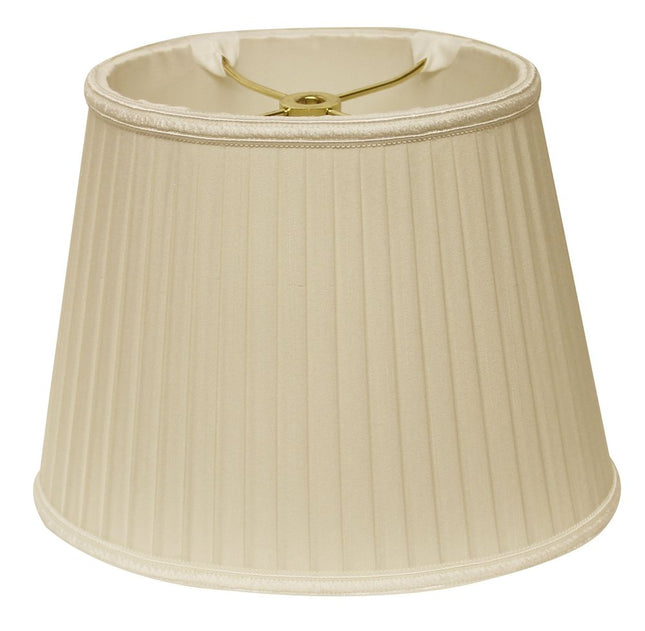 Ivory Shantung Silk Pleated Oval Lamp Shade HomeRoots