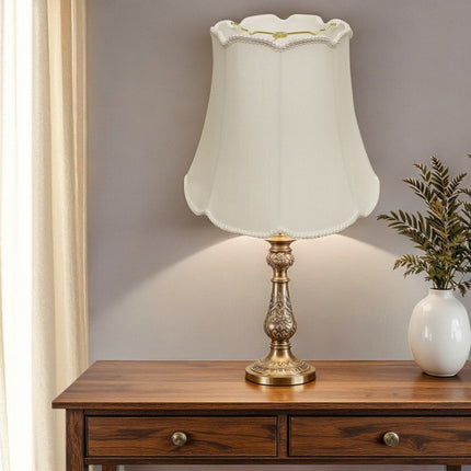 White Monay Shantung Silk Empire Lamp Shade HomeRoots