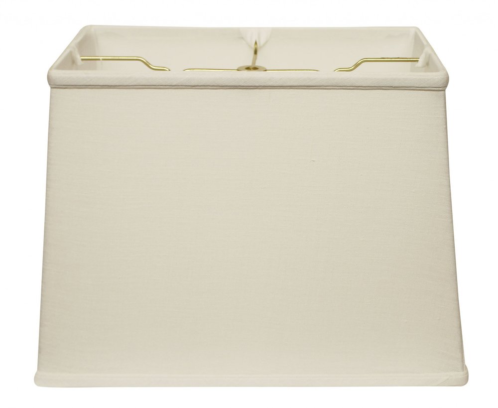 18" White Throwback Rectangle Linen Lampshade