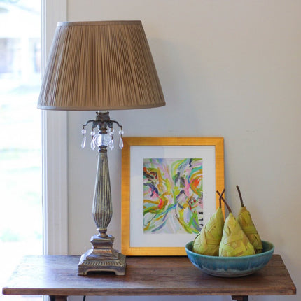 Ash Gray Taffeta Pleated Empire Lamp Shade