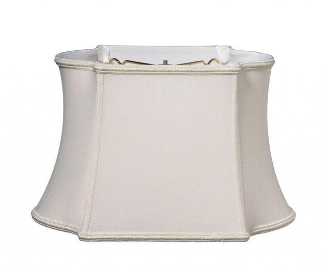 16" Cream Premium Oblong Shantung Lampshade HomeRoots