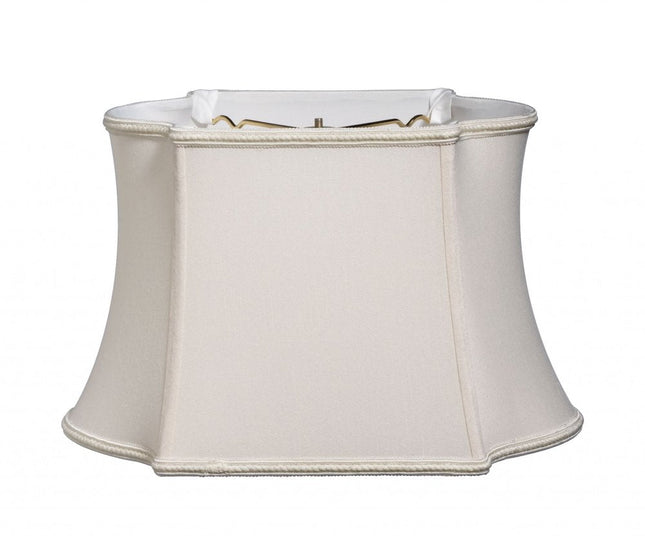 16" Cream Premium Oblong Shantung Lampshade HomeRoots