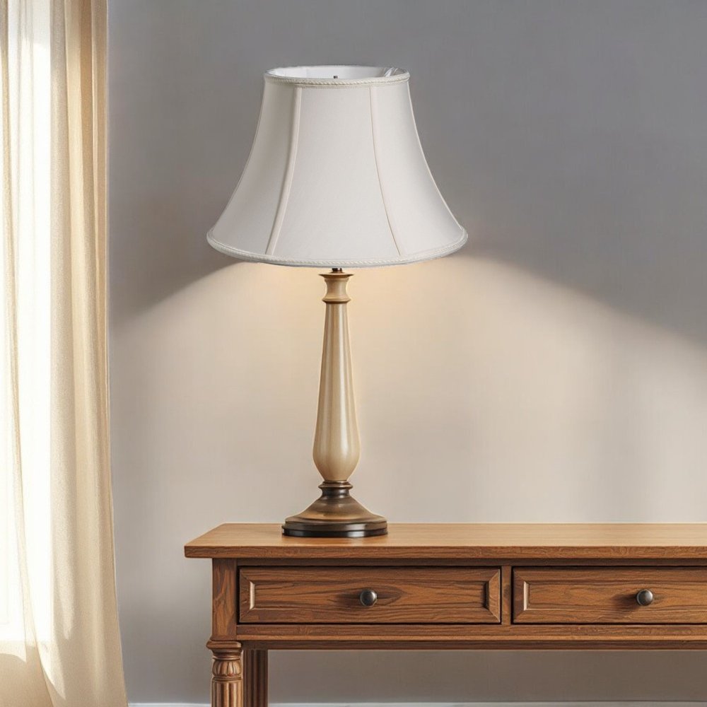 Cream Shantung Silk Bell Lamp Shade
