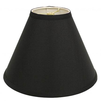 Black Shantung Silk Cone Lamp Shade