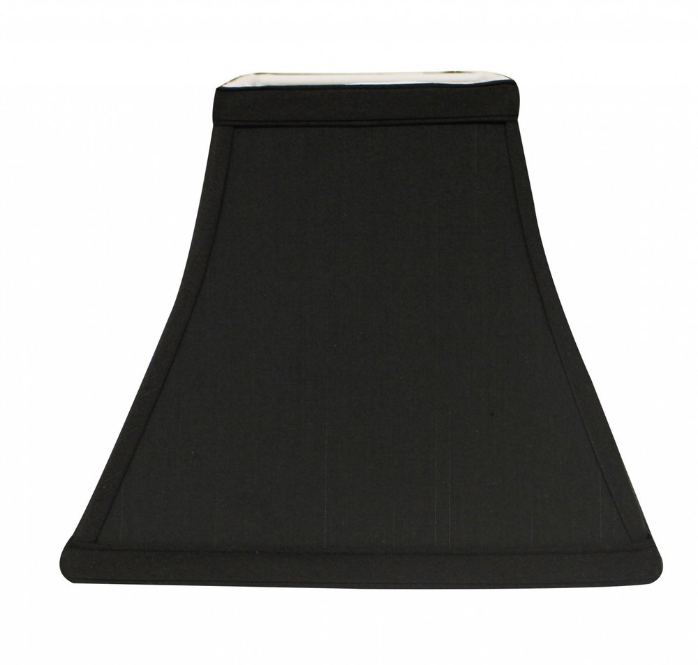 Black Shantung Silk Print Square Lamp Shade