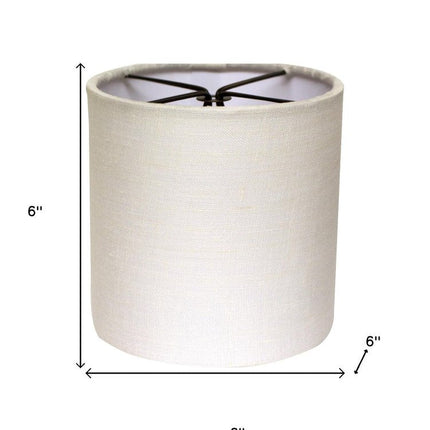 6" Snow Set of 6 Drum Chandelier Linen Lampshades HomeRoots