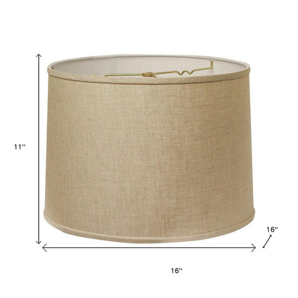 16" Dark Wheat Throwback Drum Linen Lampshade HomeRoots