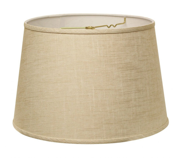 16" Light Wheat Rounded Empire Slanted Linen Lampshade HomeRoots