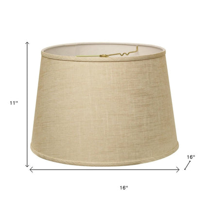 16" Light Wheat Rounded Empire Slanted Linen Lampshade HomeRoots