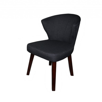 Charcoal and Espresso Cotton and Solid Wood Dining Side Chair HomeRoots