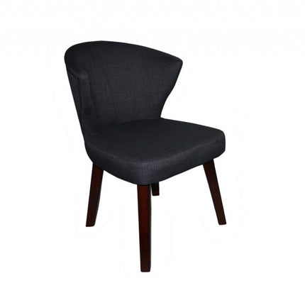 Charcoal and Espresso Cotton and Solid Wood Dining Side Chair HomeRoots