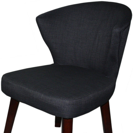 Charcoal and Espresso Cotton and Solid Wood Dining Side Chair HomeRoots
