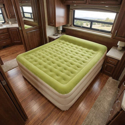 Raised Head Moss Green Inflatable Queen Size Bed Mattress HomeRoots