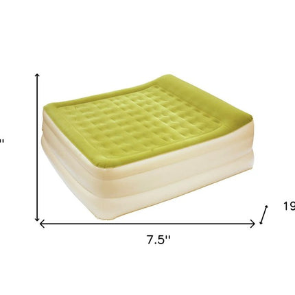 Raised Head Moss Green Inflatable Queen Size Bed Mattress HomeRoots