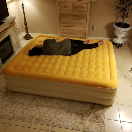 Dreamy Golden Inflatable Queen Size Air Mattress HomeRoots