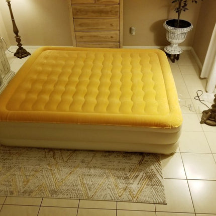 Dreamy Golden Inflatable Queen Size Air Mattress HomeRoots