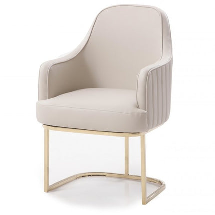 Gray and Gold Upholstered Fabric Dining Arm Chair HomeRoots