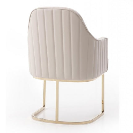 Gray and Gold Upholstered Fabric Dining Arm Chair HomeRoots