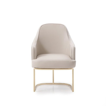 Gray and Gold Upholstered Fabric Dining Arm Chair HomeRoots