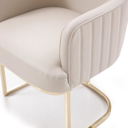 Gray and Gold Upholstered Fabric Dining Arm Chair HomeRoots