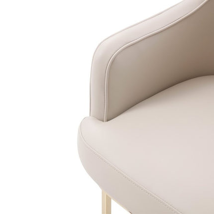Gray and Gold Upholstered Fabric Dining Arm Chair HomeRoots