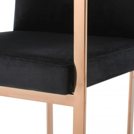 Black and Gold Upholstered Fabric Dining Arm Chair HomeRoots