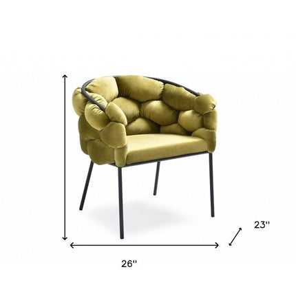 Green And Black Upholstered Fabric Dining Arm Chair HomeRoots