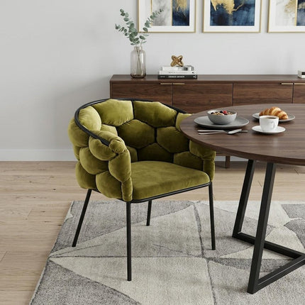 Green And Black Upholstered Fabric Dining Arm Chair HomeRoots