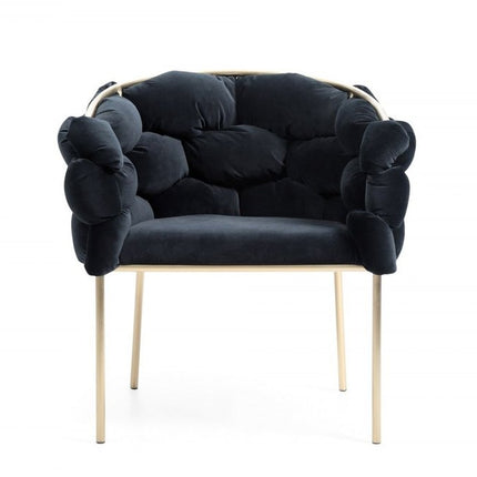 Black and Brass Upholstered Fabric Dining Arm Chair HomeRoots