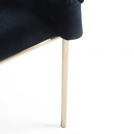 Black and Brass Upholstered Fabric Dining Arm Chair HomeRoots