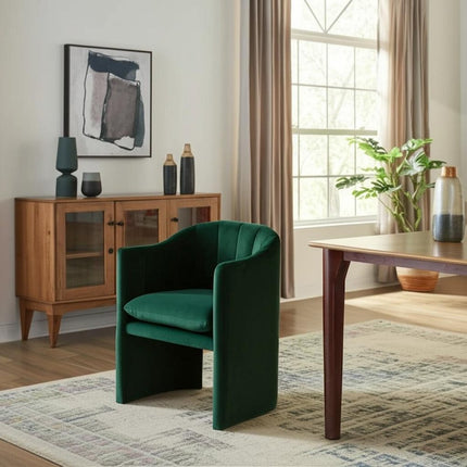 Green Upholstered Velvet Dining Arm Chair HomeRoots