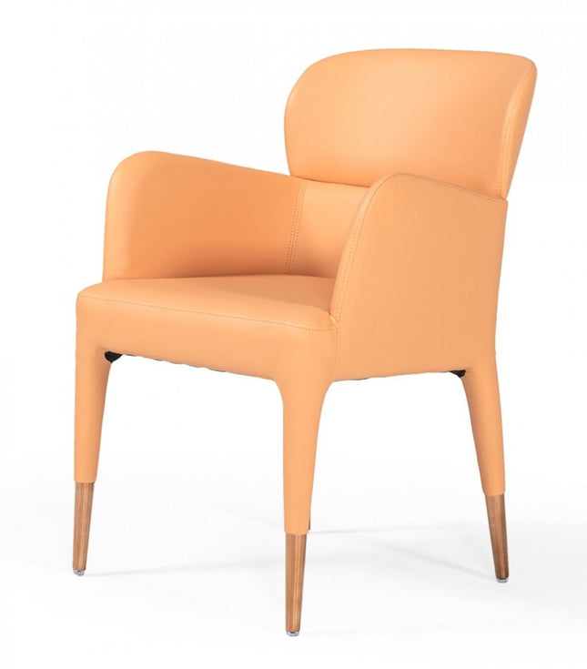 Peach Upholstered Fabric Dining Arm Chair HomeRoots