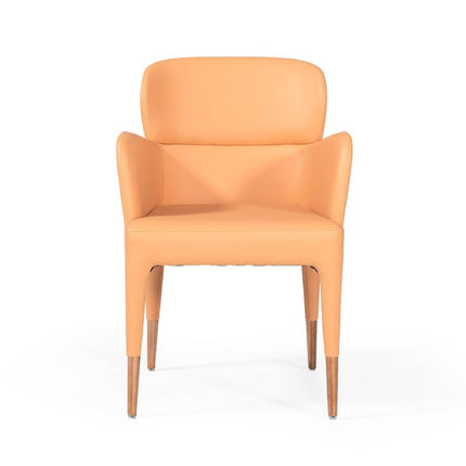 Peach Upholstered Fabric Dining Arm Chair HomeRoots