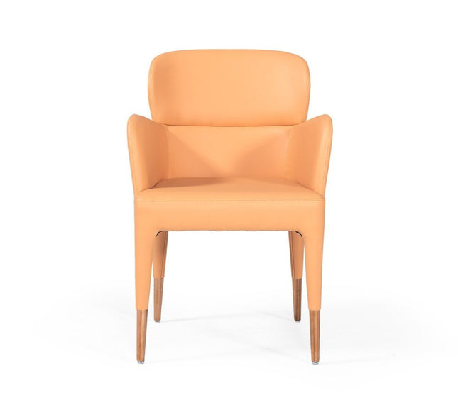 Peach Upholstered Fabric Dining Arm Chair HomeRoots