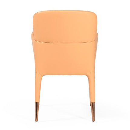 Peach Upholstered Fabric Dining Arm Chair HomeRoots