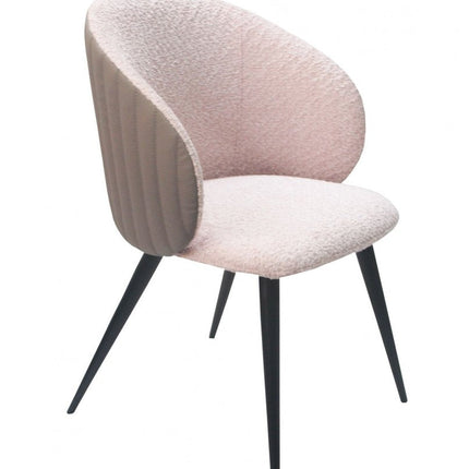 Cream and Black Upholstered Fabric Wing Back Dining Arm Chair HomeRoots