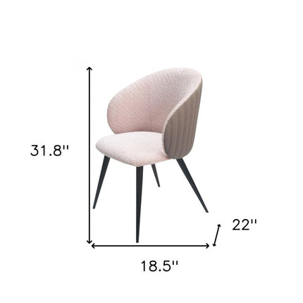 Cream and Black Upholstered Fabric Wing Back Dining Arm Chair HomeRoots