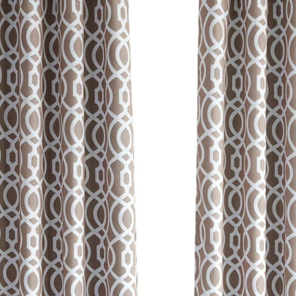 84" Taupe Trellis Black Out Window Curtain Panel HomeRoots