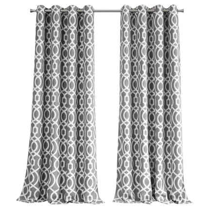 84" Gray Trellis Black Out Window Curtain Panel HomeRoots