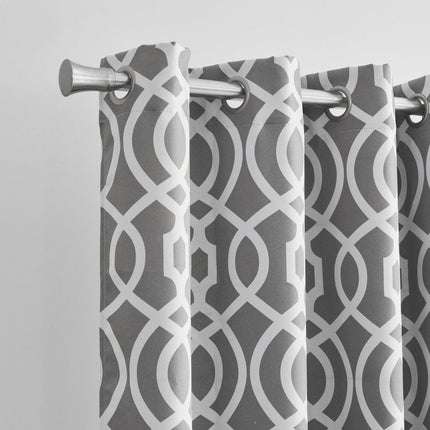 84" Gray Trellis Black Out Window Curtain Panel HomeRoots