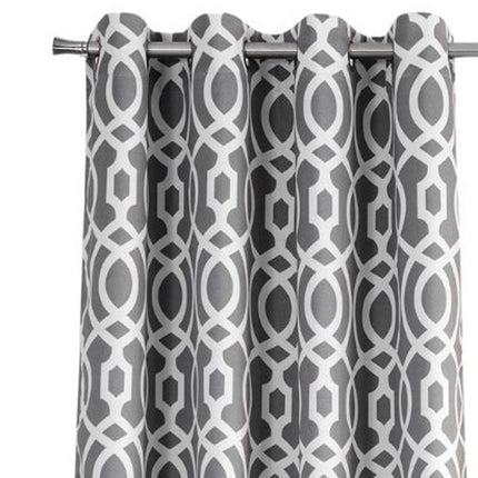 84" Gray Trellis Black Out Window Curtain Panel HomeRoots
