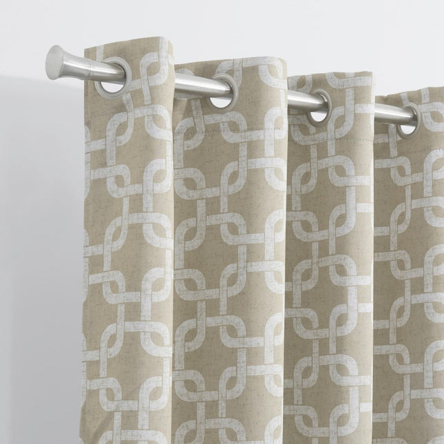 84” Sand Interlock Pattern Window Curtain Panel HomeRoots