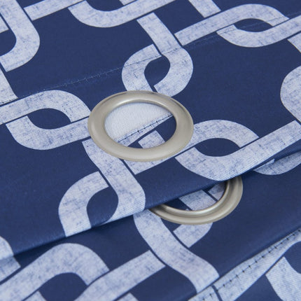 84” Navy Interlock Pattern Window Curtain Panel HomeRoots