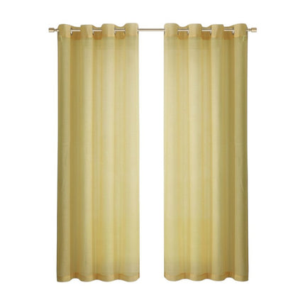 Set of Two 84"  Gold Solid Modern Window Panels HomeRoots