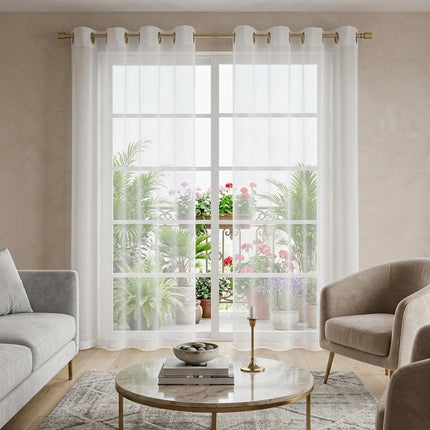 Set of Two 84"  White Solid Modern Window Panels HomeRoots