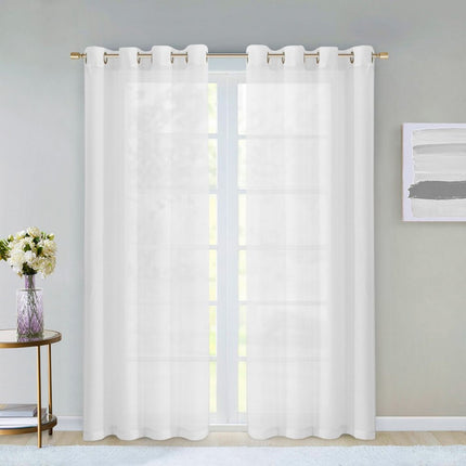 Set of Two 84"  White Solid Modern Window Panels HomeRoots