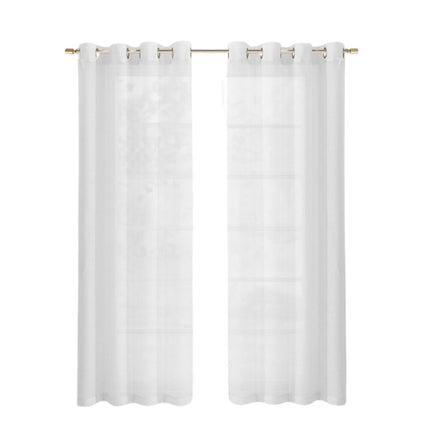 Set of Two 84"  White Solid Modern Window Panels HomeRoots