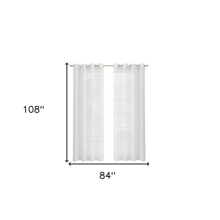 Set of Two 84"  White Solid Modern Window Panels HomeRoots