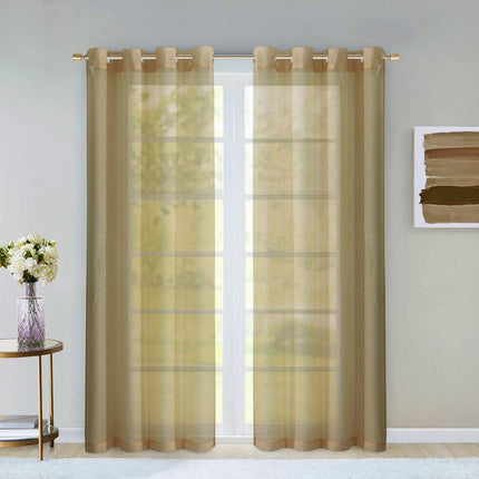 Set of Two 84"  Tan Solid Modern Window Panels HomeRoots